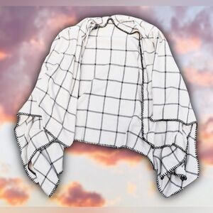 White Faux Cashmere Poncho OS